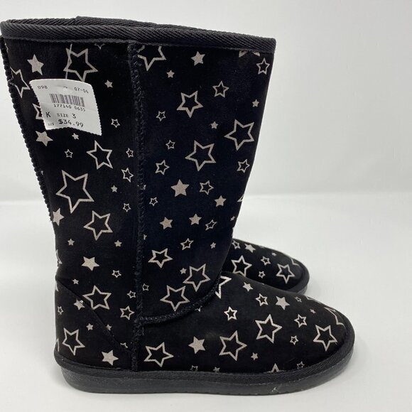 Airwalk EMMA Black Stars Junior Girls Winter Boots Size 3 - Picture 5 of 11